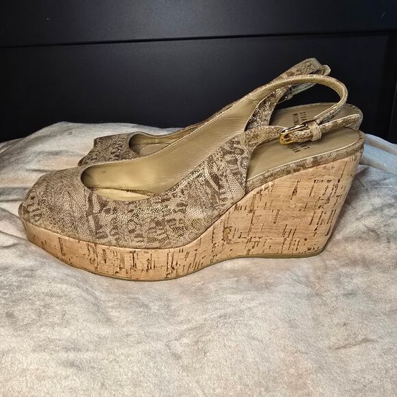 Stuart Weitzman cork sling back wedge 9.5 - Picture 5 of 14